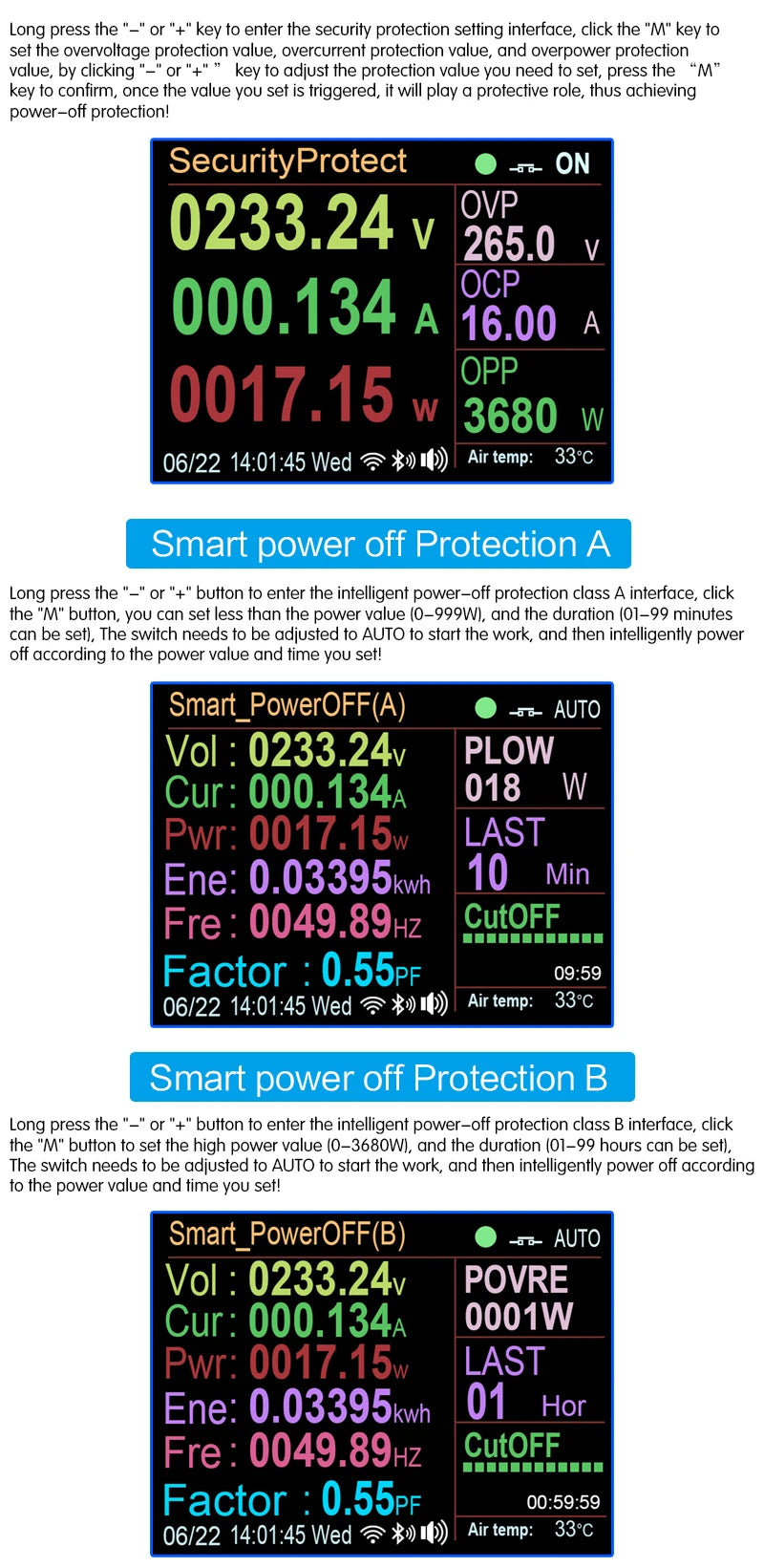 Wattmetro digitale WIFI 220V AC Misuratore di potenza Consumo di elettricità Misuratore di energia Misuratore di potenza di potenza