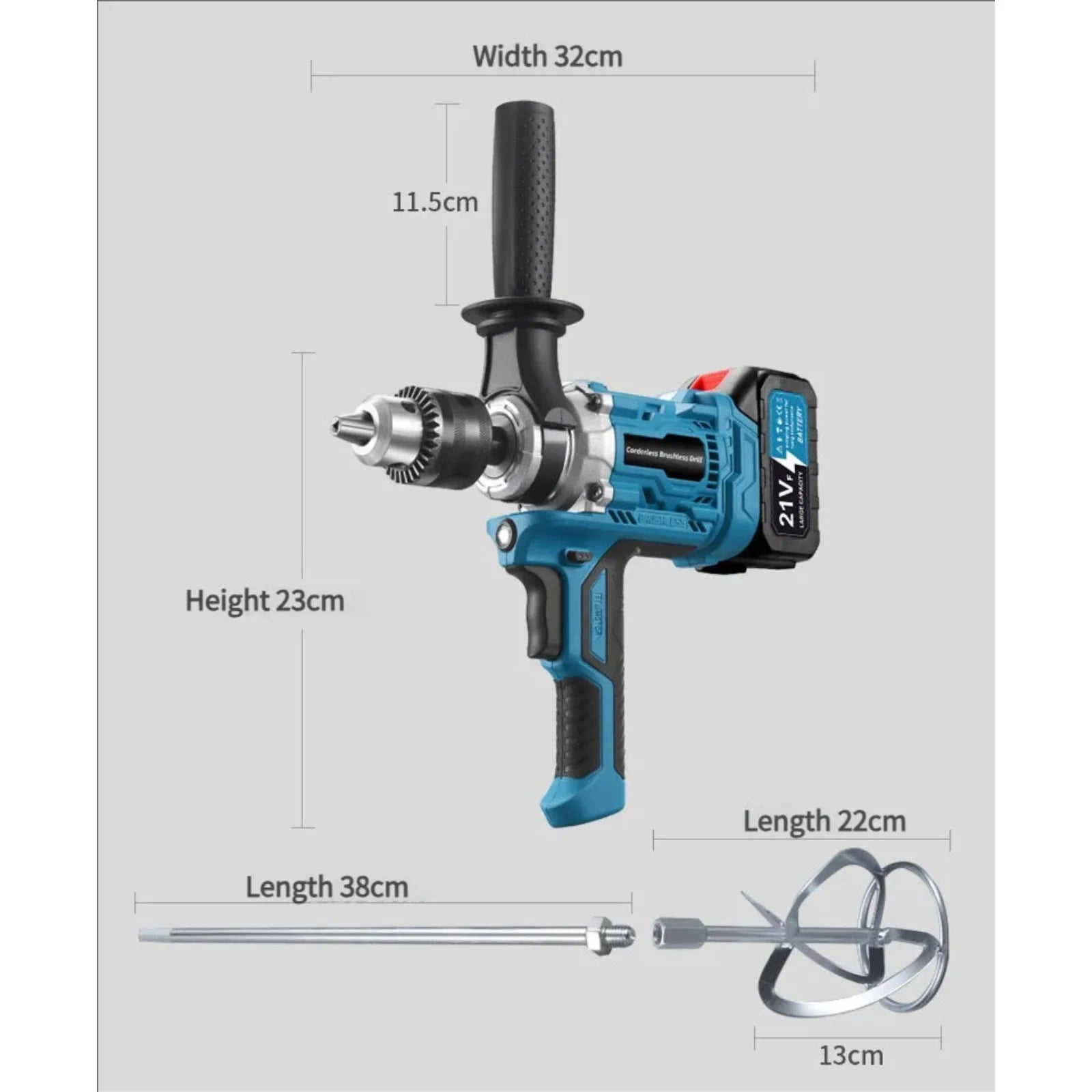 Trapano elettrico senza fili senza spazzole Trapano per legno/acciaio/cemento/ghiaccio per batteria Makita 18V