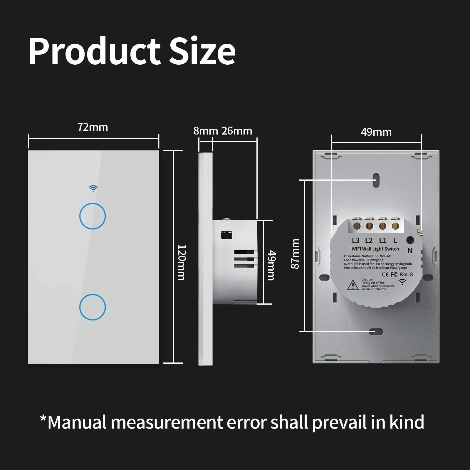 TNCE Tuya Switch WIFI RF US/EU, 1/2/3/4 Gang No/Con cavo neutro Controller luce LED da parete, Vita intelligente, Voce Alexa Google Home