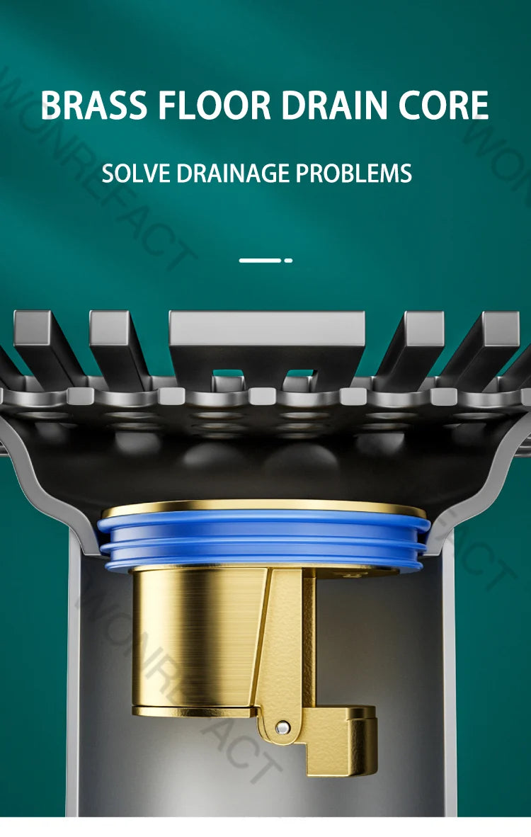 Scarico a pavimento in ottone Cor Anti-odore Anti-insetto Fogna Drenaggio rapido Scarico a pavimento per bagno Nucleo Durevole Installazione rapida Scarico a pavimento