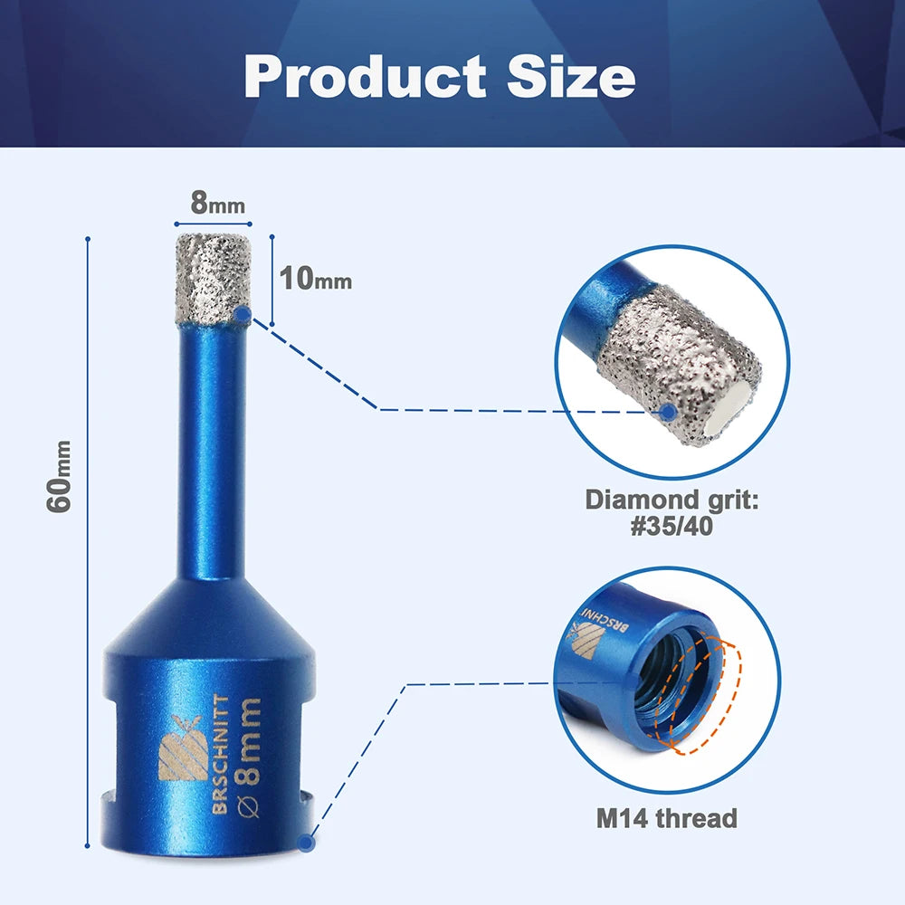 BRSCHNITT-punta diamantata punta centrale per piastrelle granito marmo pietra sega a tazza foratura porcellana Cutter 1 pz otwornice do gresu otwornice do gresu fresa a tazza per mattonelle otwornice