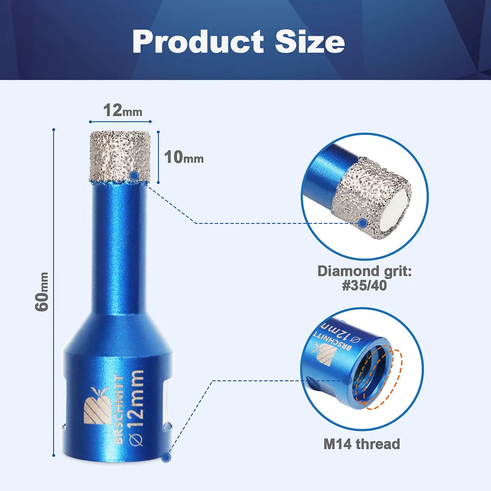 BRSCHNITT-punta diamantata punta centrale per piastrelle granito marmo pietra sega a tazza foratura porcellana Cutter 1 pz otwornice do gresu otwornice do gresu fresa a tazza per mattonelle otwornice