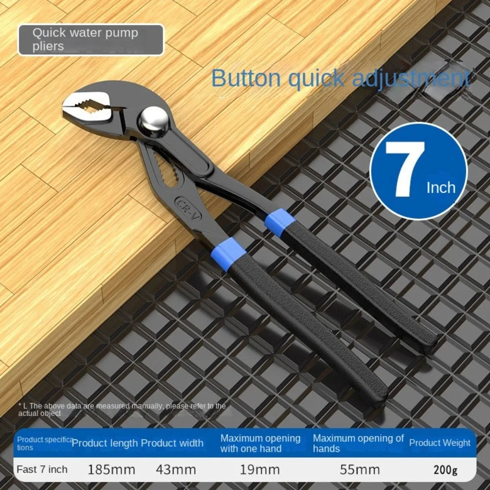 Pinza per pompa dell'acqua da 7/10/12 pollici Pinza idraulica regolabile ad ampia apertura Comfort Grip Pinza per tubi a sgancio rapido Idraulico