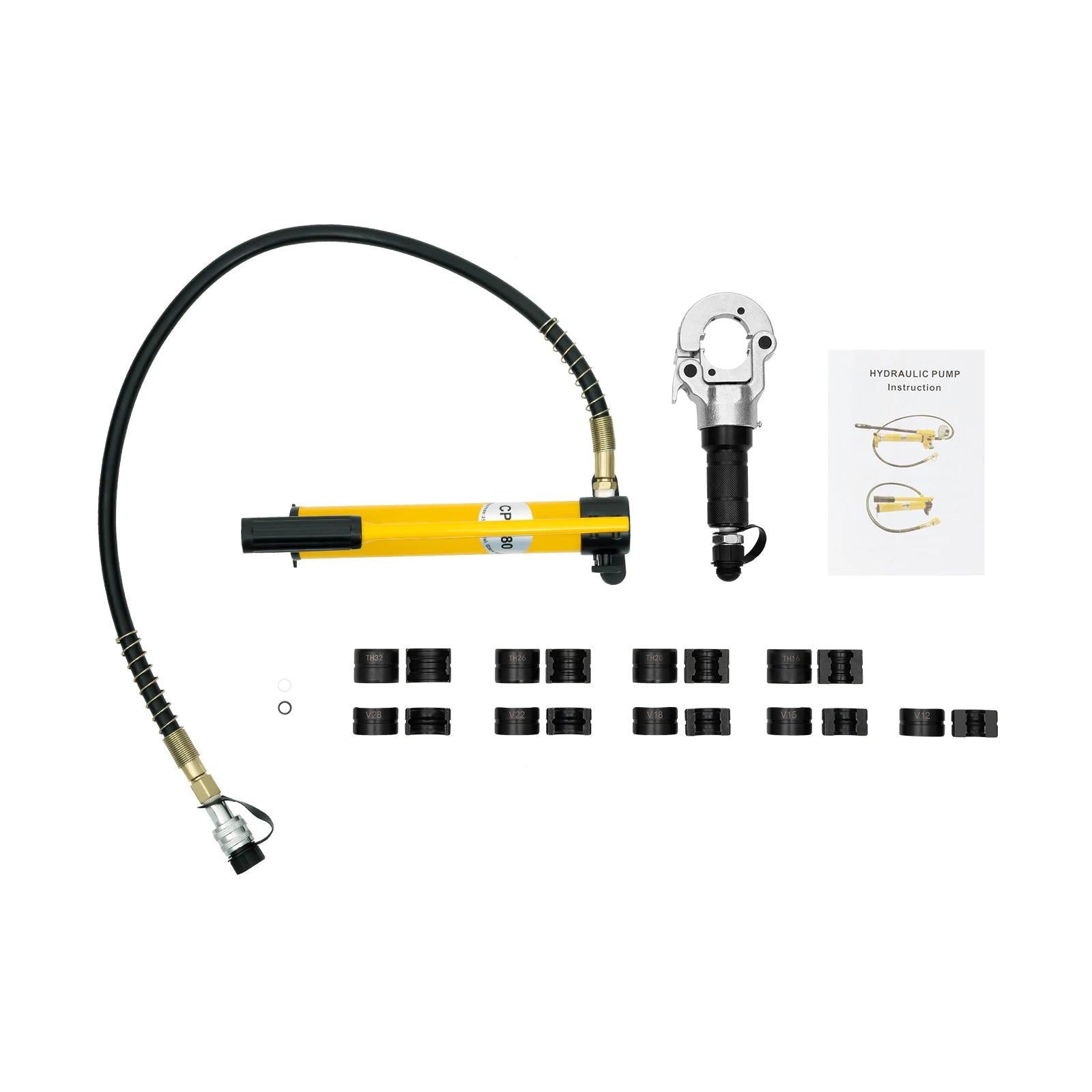 Pinza a crimpare per pompa idraulica 6T con 9 matrici per tubi in acciaio inossidabile Tubo in rame PEX PB Press V12-28mm TH16-32mm Set