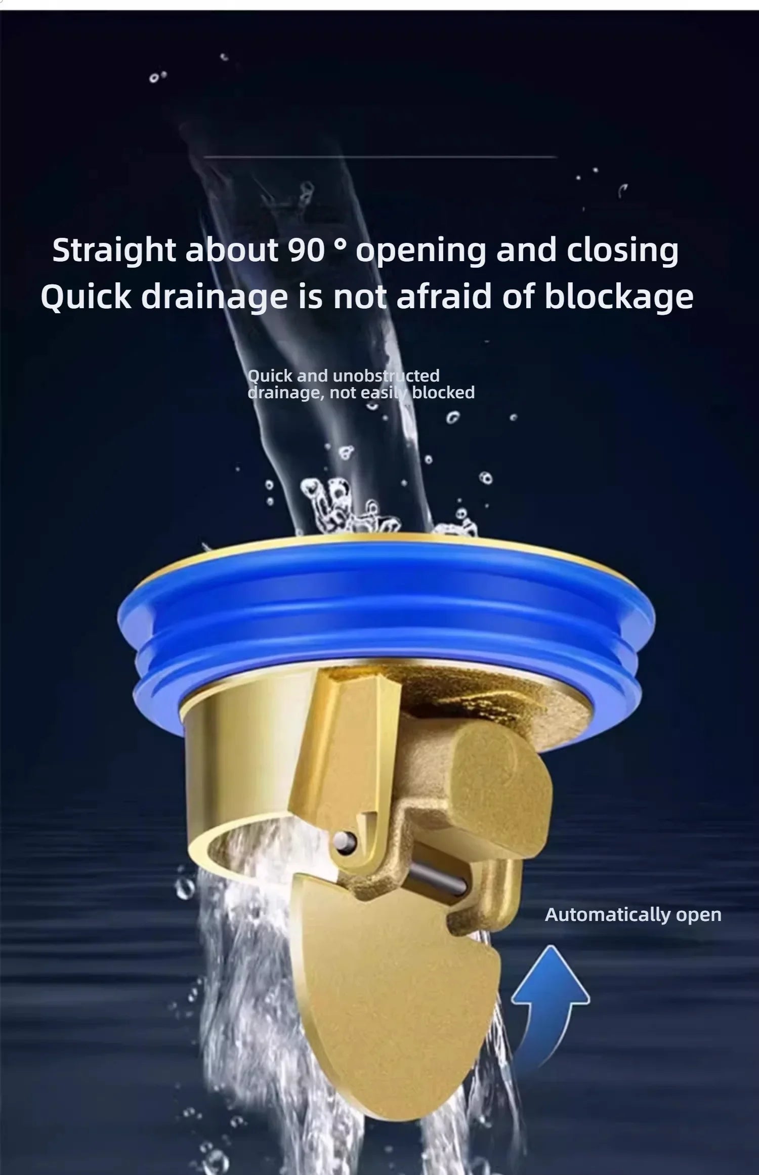 Coperchio per scarico a pavimento del bagno Tappo filtro per lavandino di drenaggio efficiente con prevenzione del riflusso Installazione semplice per WC con doccia