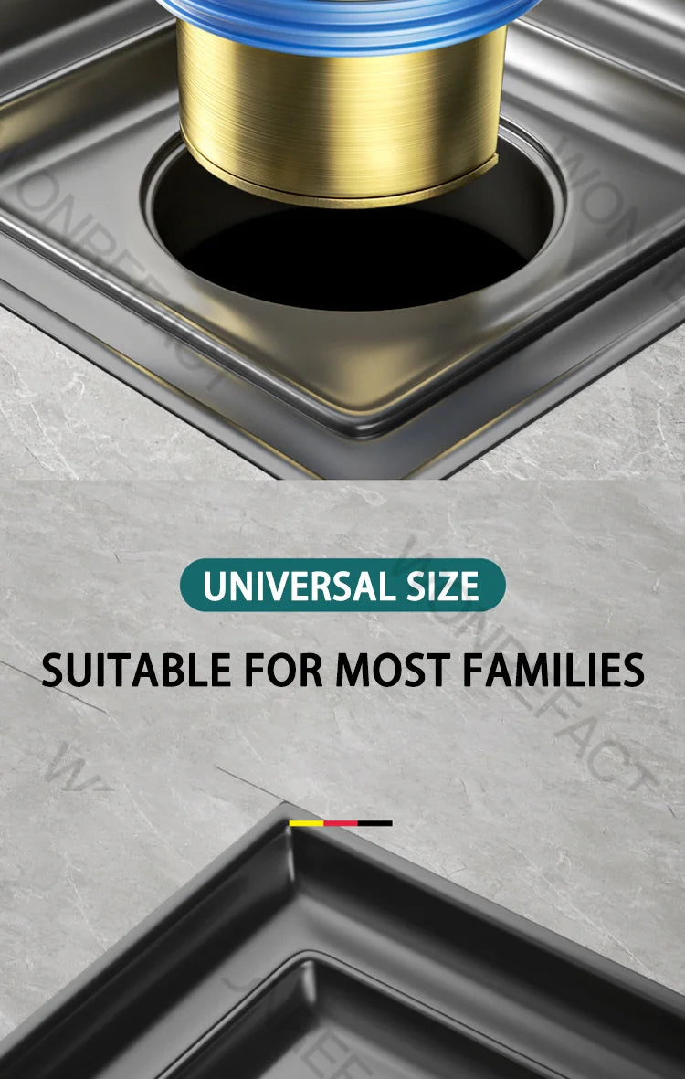 Scarico a pavimento in ottone Cor Anti-odore Anti-insetto Fogna Drenaggio rapido Scarico a pavimento per bagno Nucleo Durevole Installazione rapida Scarico a pavimento