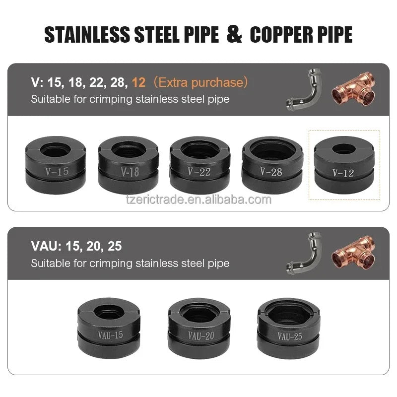 Idraulici a batteria Mascella industriale/fai da te TH/U 16 20 25 26 32mm Strumento di pressatura Pex multistrato Utensili elettrici HVAC alimentati a batteria