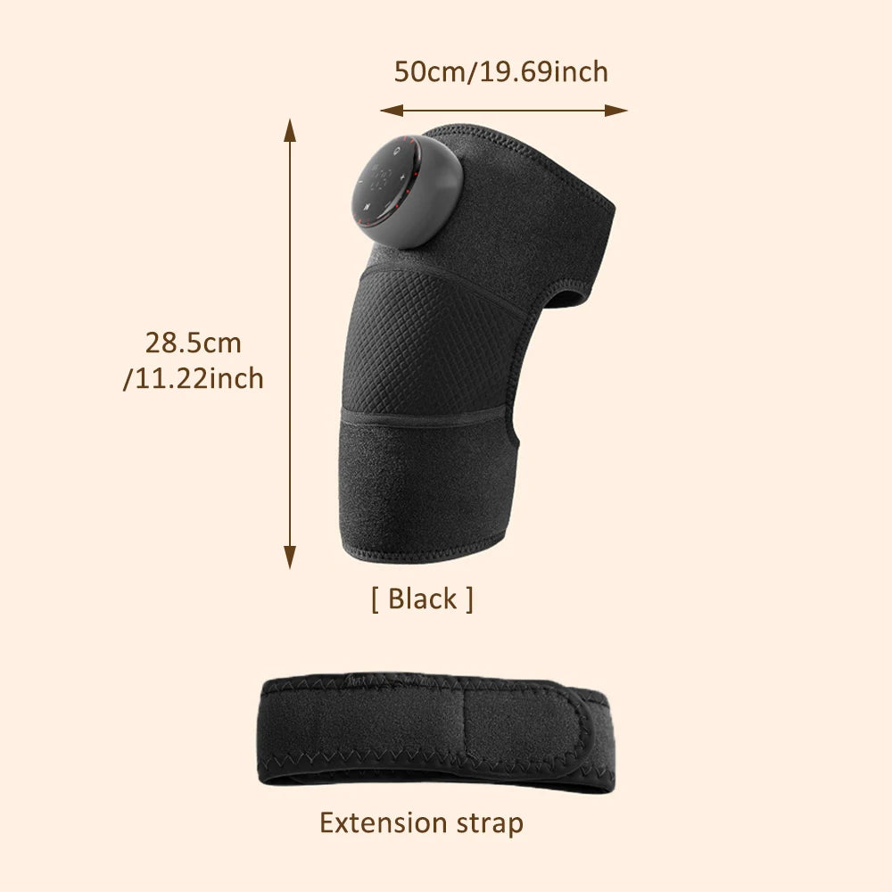 Massaggiatore elettrico per spalle Cintura per massaggio con vibrazione riscaldante Tutore per fisioterapia termica Sollievo dal dolore per artrite al ginocchio Ricaricabile