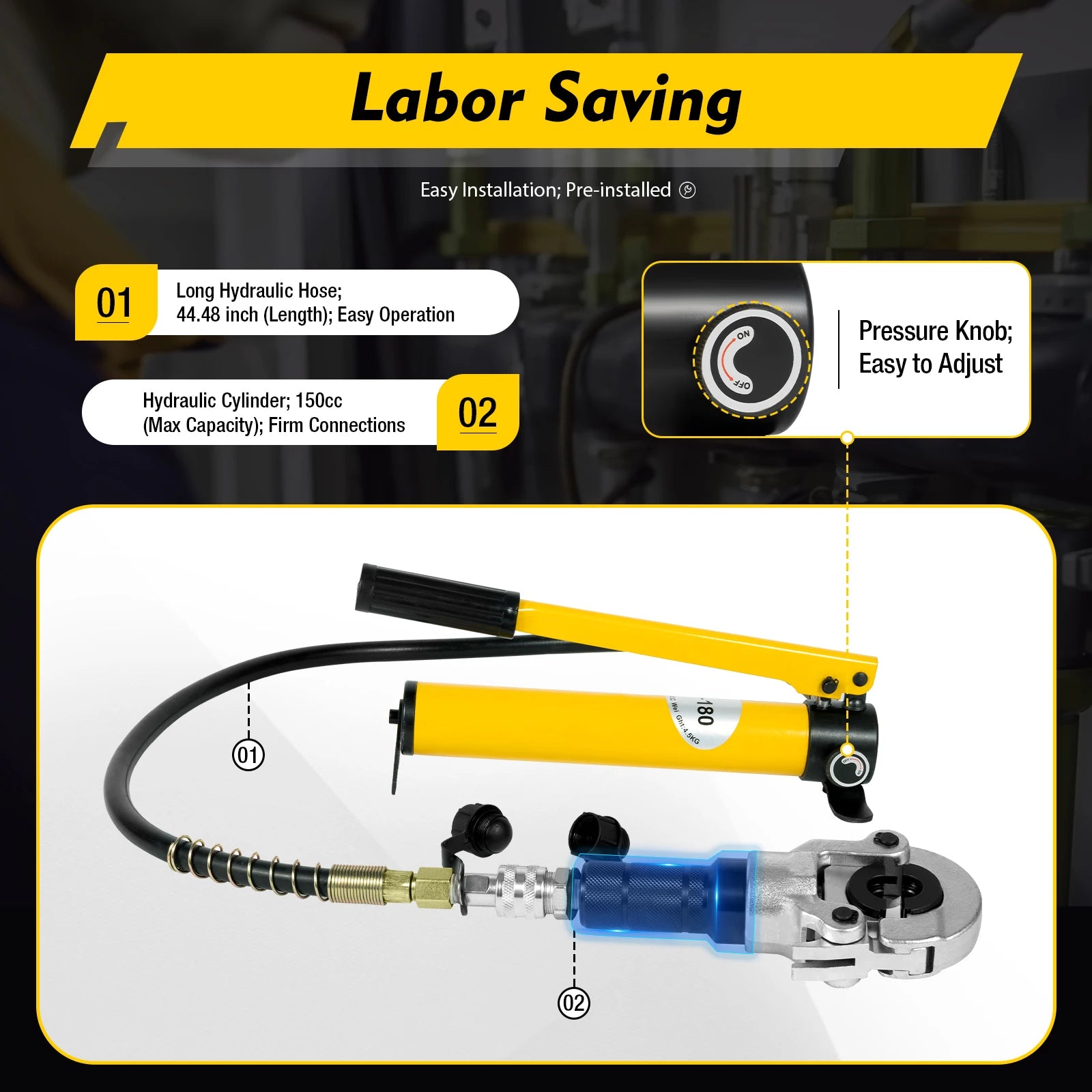 Pinza a crimpare per pompa idraulica 6T con 9 matrici per tubi in acciaio inossidabile Tubo in rame PEX PB Press V12-28mm TH16-32mm Set