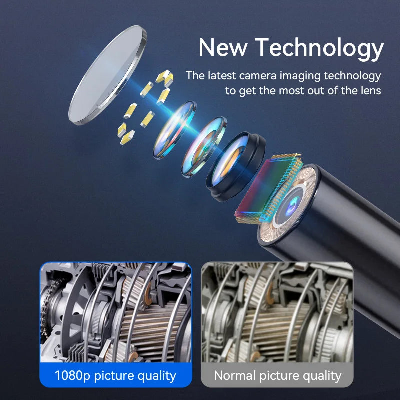 Telecamera per endoscopio industriale 4.3 "Singola doppia lente HD 1080P Periscopio per ispezione auto IP67 Telecamera per fognature impermeabile con LED