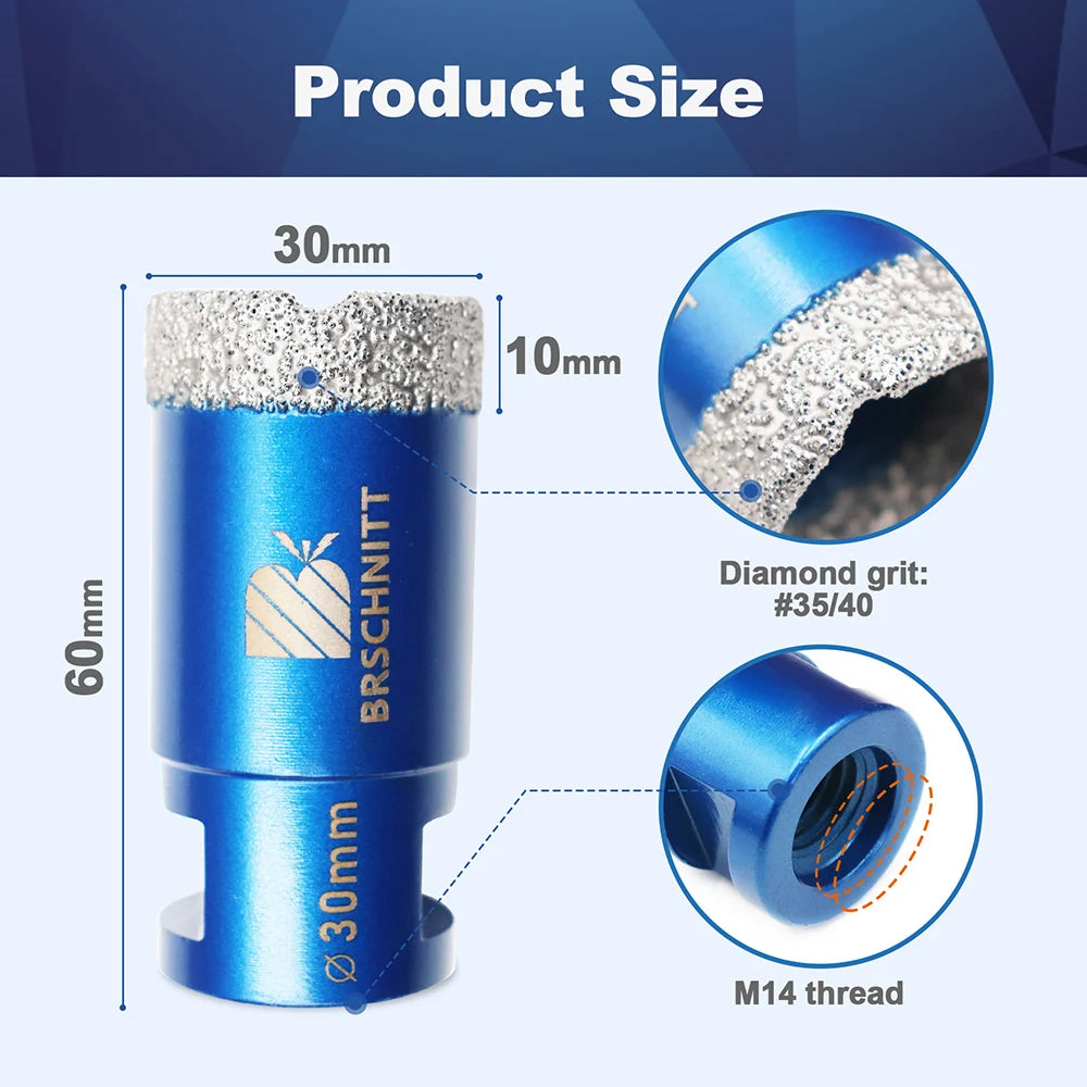 BRSCHNITT-punta diamantata punta centrale per piastrelle granito marmo pietra sega a tazza foratura porcellana Cutter 1 pz otwornice do gresu otwornice do gresu fresa a tazza per mattonelle otwornice