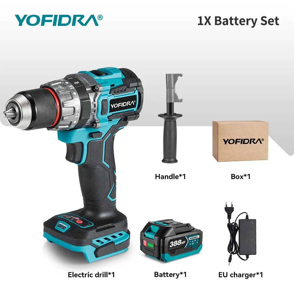 YOFIDRA 700N.M Brushless Trapano a percussione elettrico Cordless Cacciavite Piastre Terreno Lavorazione del legno Strumento elettrico per Makita Batteria Spille