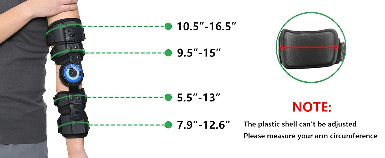 Tutore per gomito ROM incernierato, stecca stabilizzatrice post-operatoria regolabile, supporto per il recupero delle infortuni del braccio Riabilitazione dell'immobilizzazione delle fratture