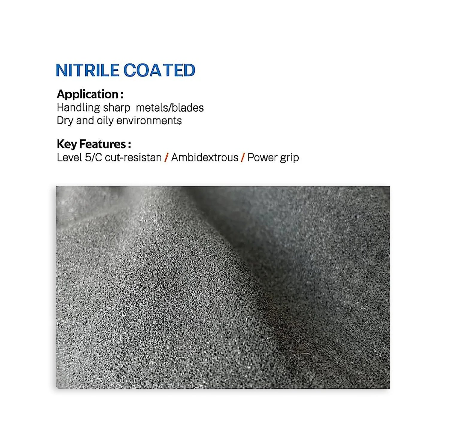 Guanti resistenti al taglio di livello 5, impugnatura antiscivolo salda, lavori pesanti, rivestimento in schiuma nitrilica resistente e traspirante, touchscreen