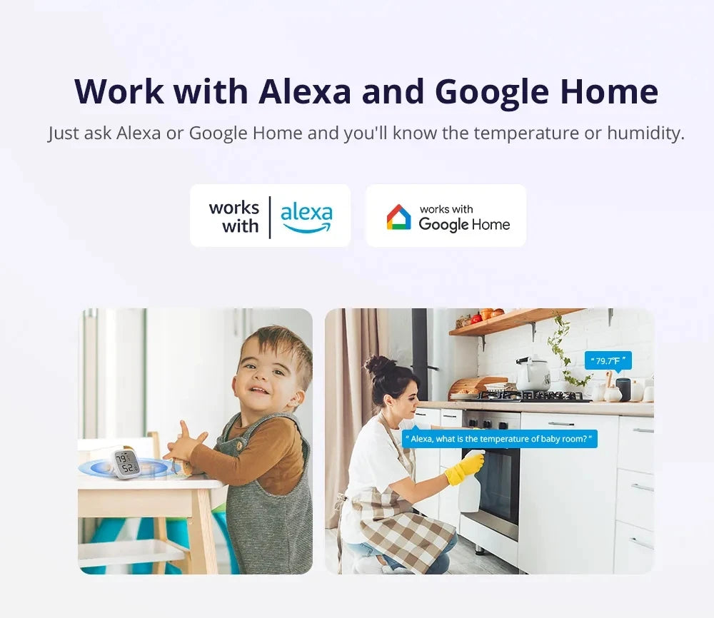 SONOFF SNZB 02D Zigbee Sensore di Umidità di Temperatura SNZB-02D con Schermo LCD per EWeLink SONOFF ZigBee Bridge Alexa Alice