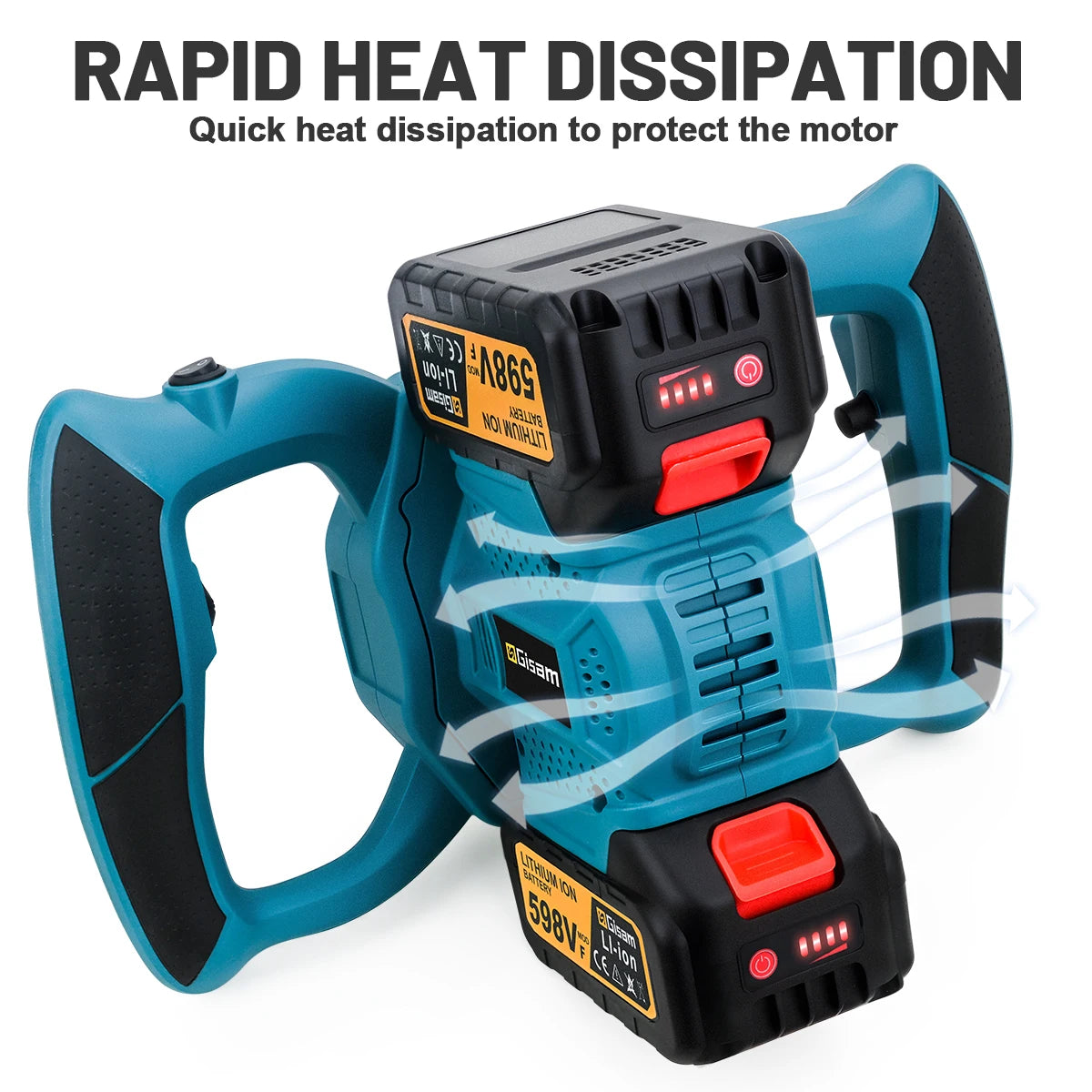 Gami 40V Brushless Elettrico Betoniera Mixer 6 Velocità Cordless Malta di Cemento Gesso Vernice Frullatore Per makita 18v batteria pin