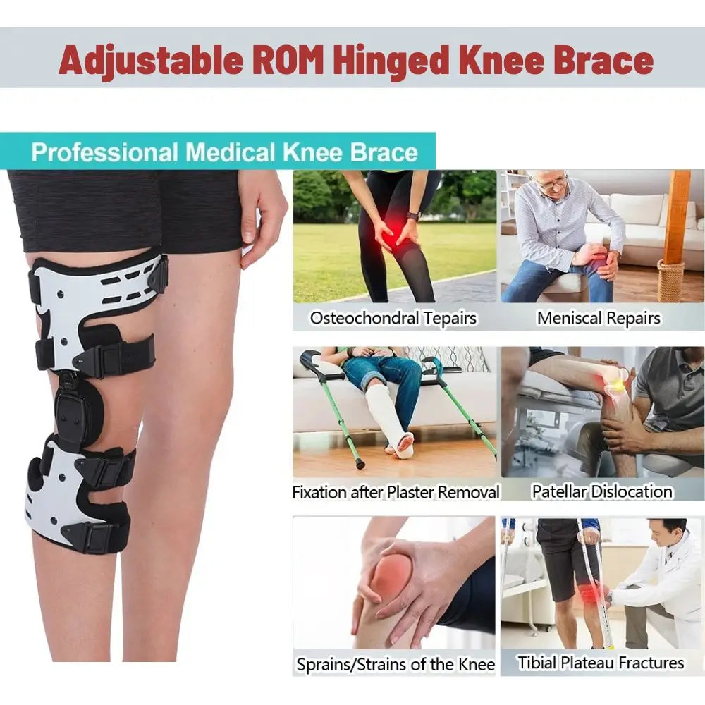 Ginocchiera per scarico OA per uomo donna, ACL, MCL, dolore per osteoartrite e artrite, ginocchiera incernierata per degenerazione delle articolazioni ossee
