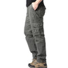 Salopette ampia con tasche grandi Pantaloni tattici da jogging per sport all'aria aperta da uomo Pantaloni da lavoro casual in puro cotone elastico in vita