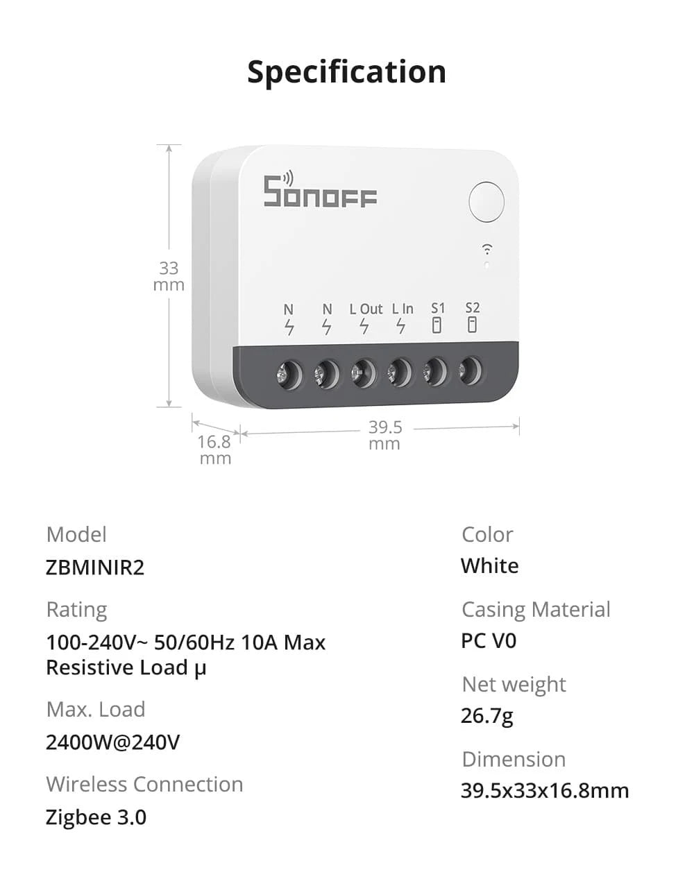 SONOFF ZBMinir2 Zigbee Mini Smart Switch Cavo neutro richiesto eWelink Interruptor intelligenti Zigbee Switch Modulo Smart Home