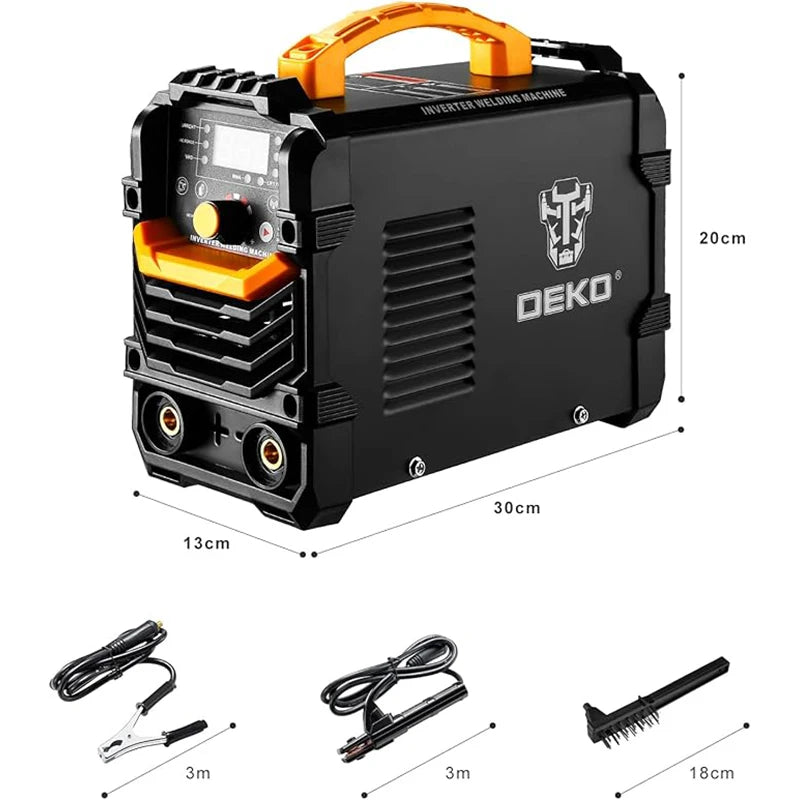 DEKO 220VMMA 160A Display digitale Stazione di saldatura LCD Stazione di saldatura IGBT con portaelettrodo Morsetto da lavoro Potenza di ingresso