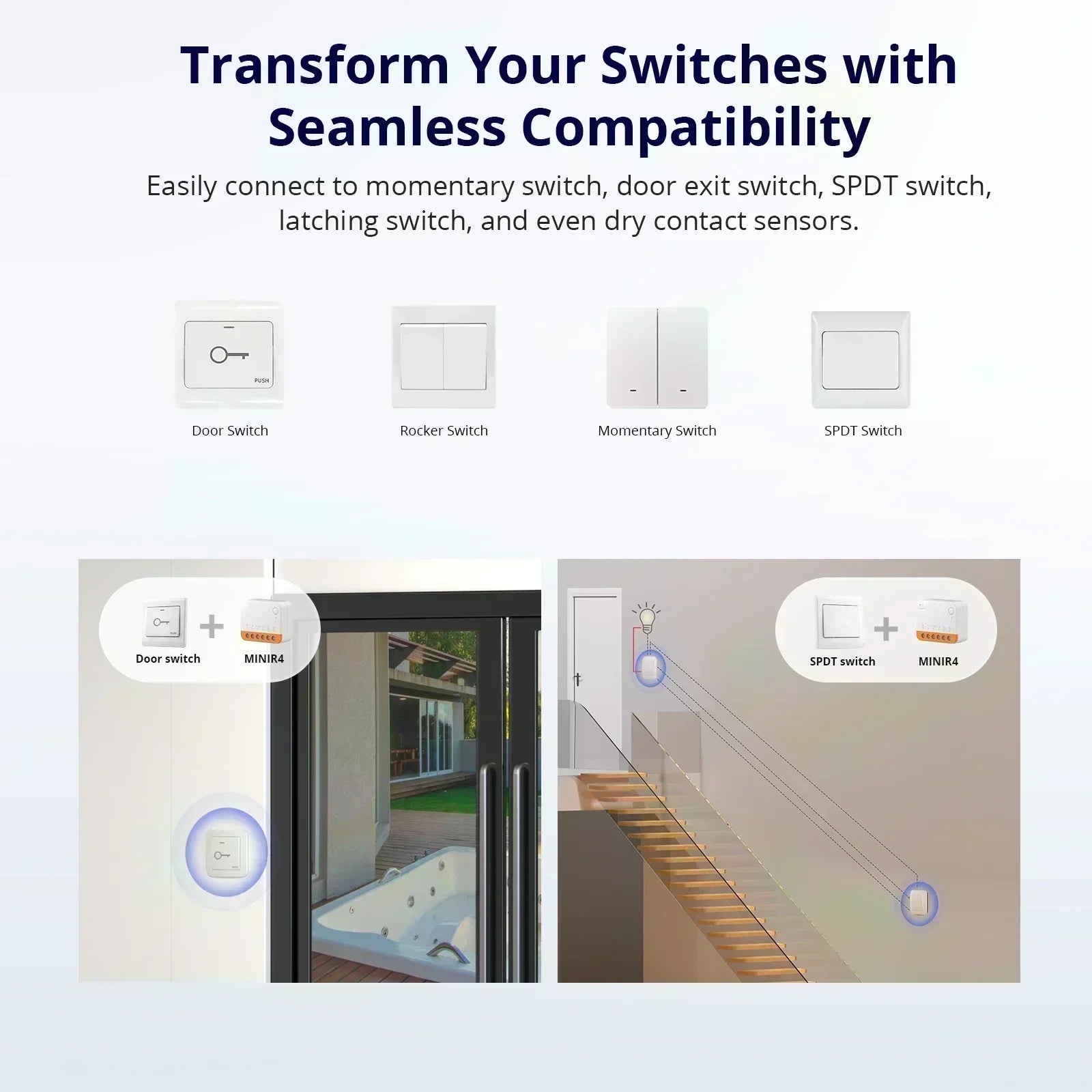 Sonoff Mini R4 Extreme Sonoff Minir4 Mini Sonoff R4 Wifi Smart Switch Interruttore relè Smart Home a 2 vie Modulo wireless tramite EWelink