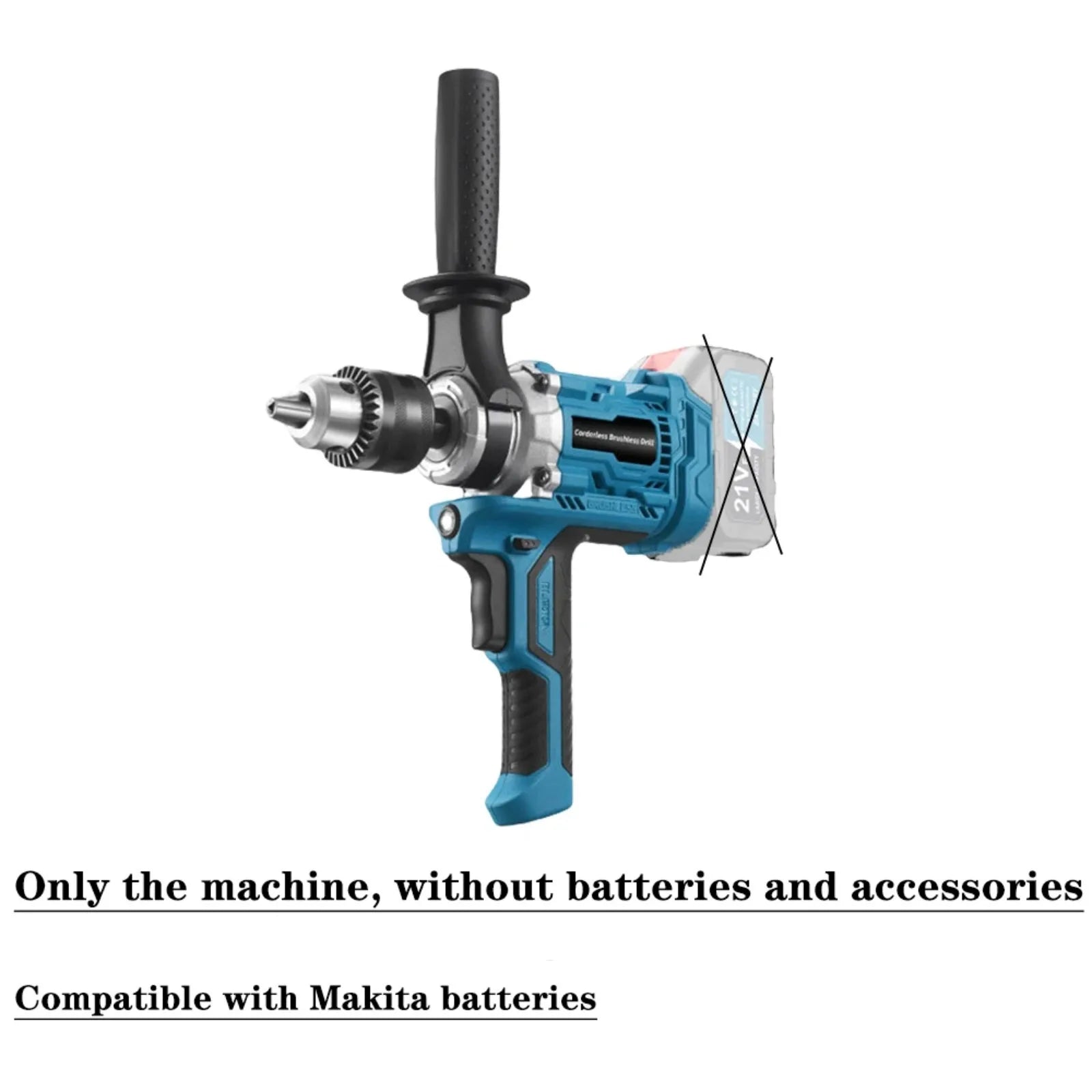 Trapano elettrico senza fili senza spazzole Trapano per legno/acciaio/cemento/ghiaccio per batteria Makita 18V