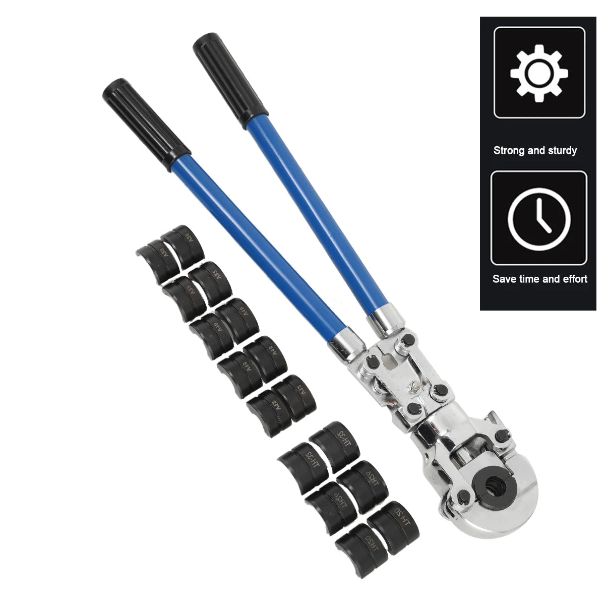 Pinza a crimpare con pressa manuale V12-28mm + pinza per crimpare tubi in rame per tubi compositi TH16-32mm