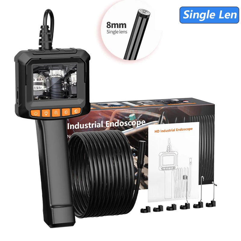 Telecamera per endoscopio industriale 4.3 "Singola doppia lente HD 1080P Periscopio per ispezione auto IP67 Telecamera per fognature impermeabile con LED
