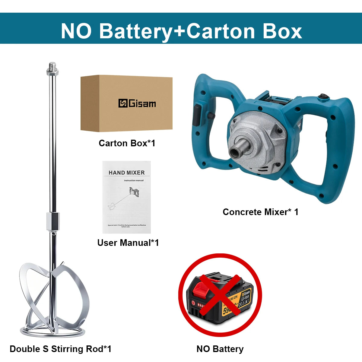 Gami 40V Brushless Elettrico Betoniera Mixer 6 Velocità Cordless Malta di Cemento Gesso Vernice Frullatore Per makita 18v batteria pin