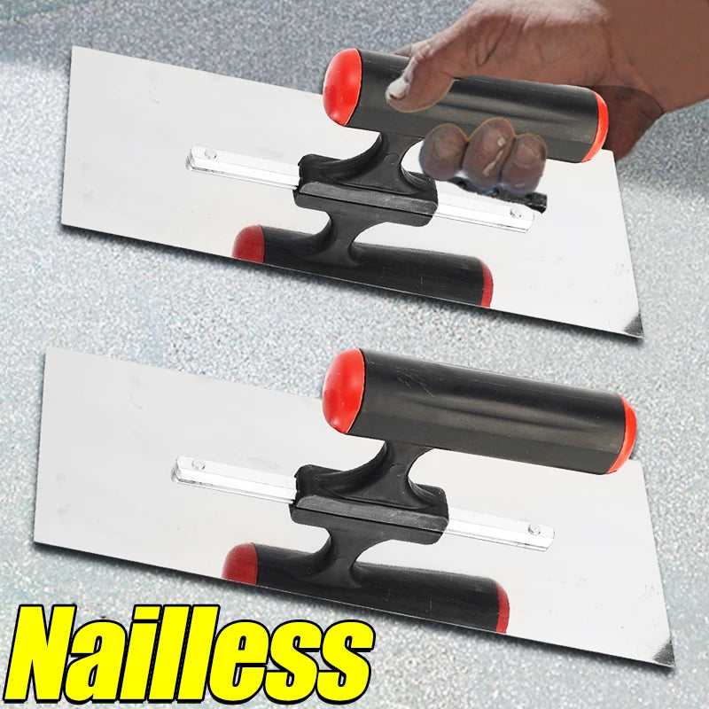 Cazzuola per intonaco senza chiodi Canna per cartongesso in cemento in acciaio inossidabile Raschiatura Costruzione Finitura Strumenti professionali per intonacare