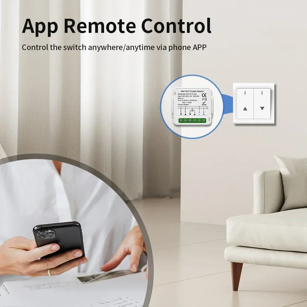 TNCE Tuya Modulo interruttore tenda wifi zigbee rf433mhz, interruttore motore otturatore tende a rullo, controllo intelligente vocale Alexa Google Home