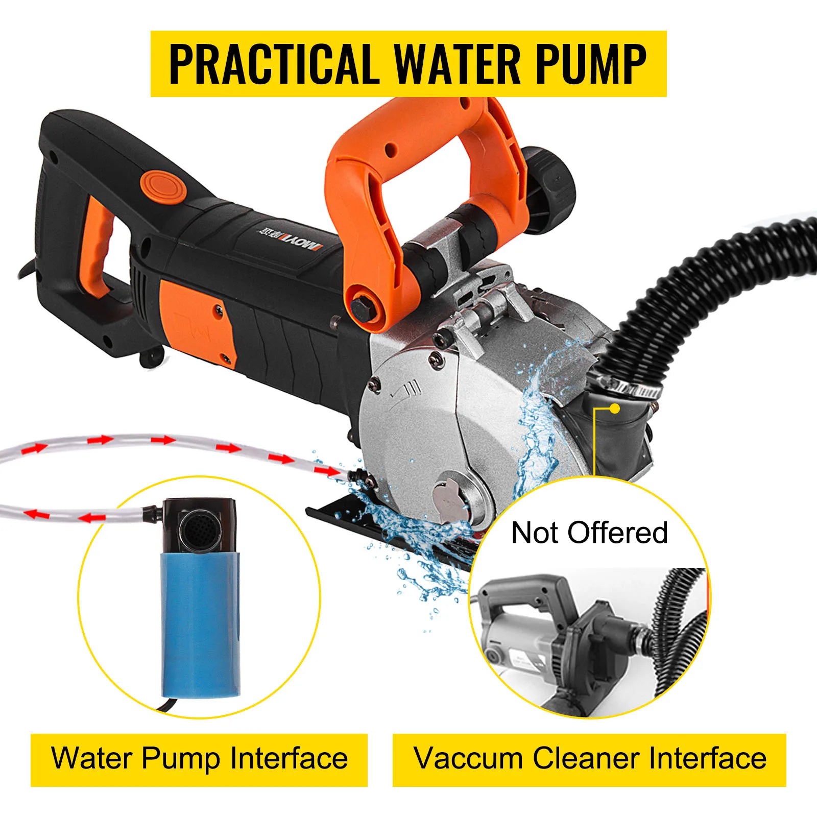 SucceBuy 4800W Parete Chaser Calcestruzzo Mattoni Taglierina 5000RPM Elettrico Senza Soluzione di Continuità Slotter 133mm Lame per Sega Circolare Utensili Elettrici