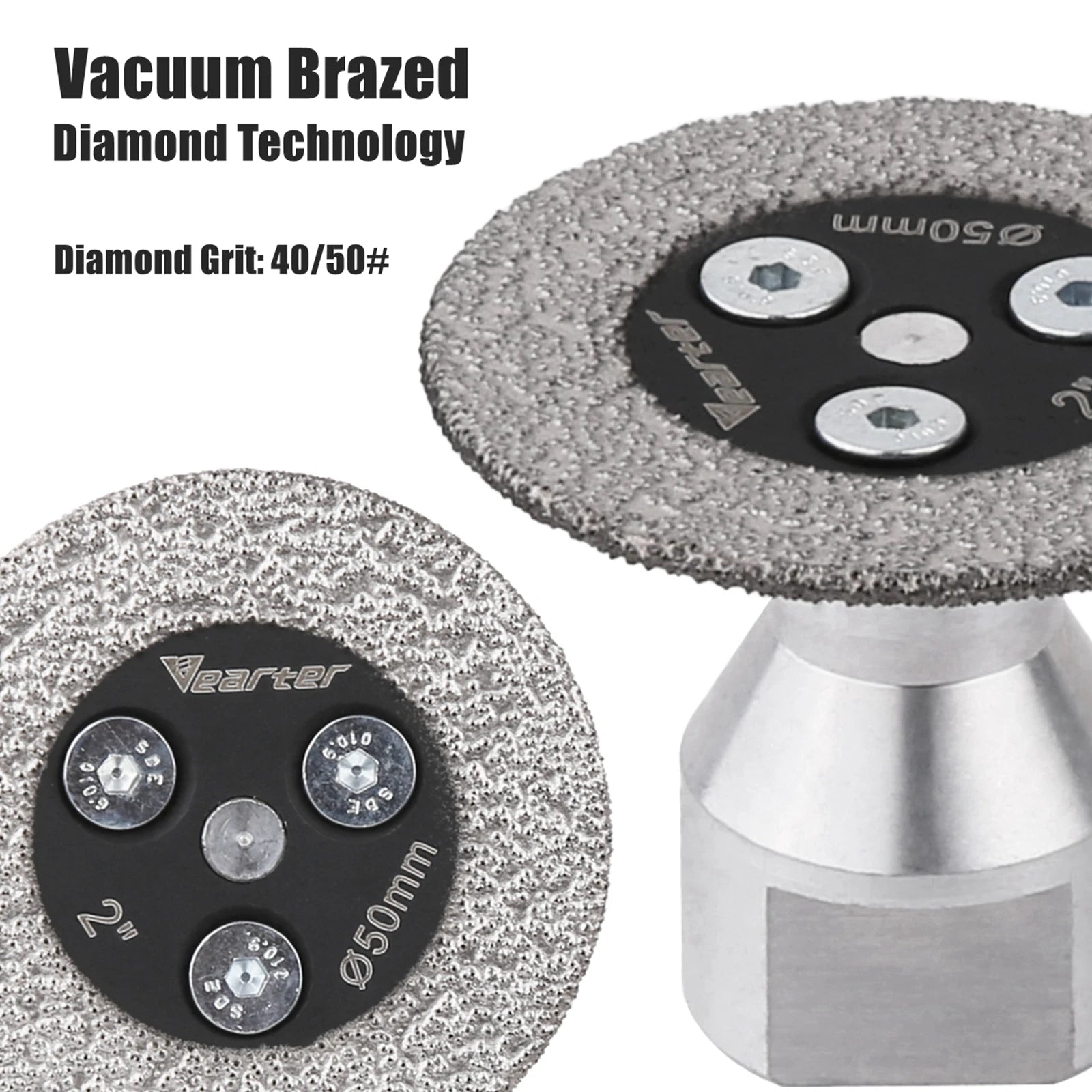 Vearter Sega per incisione diamantata brasata sotto vuoto Lama per speleologia M14 Disco abrasivo con flangia per piastrelle, marmo, cemento, ceramica