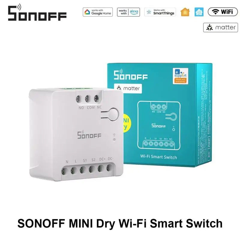 SONOFF MINI-D Wi-Fi Smart Switch Primo MINI dispositivo relè a contatto secco con importa supporta il controllo del contattore di alimentazione CA/CC