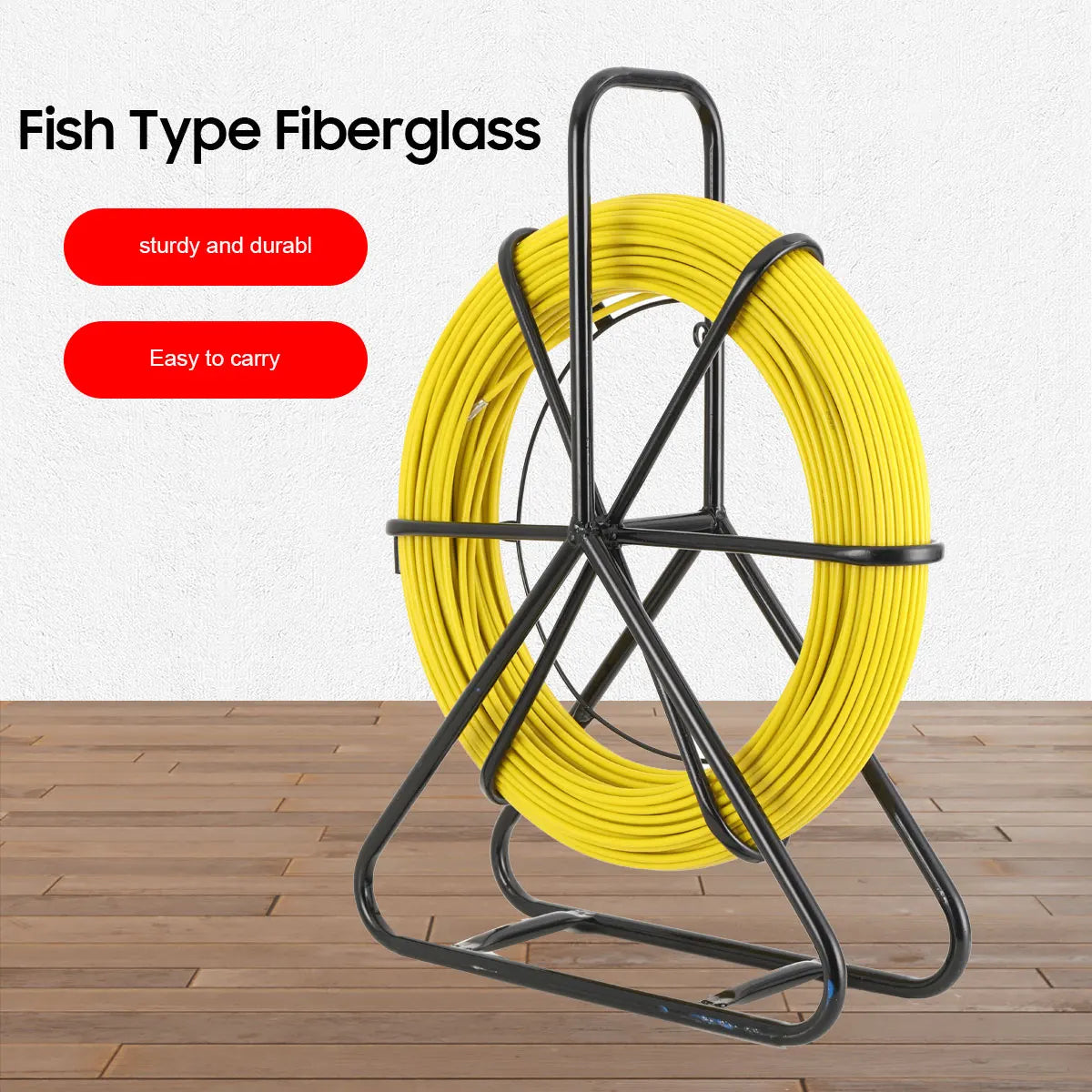 100/130m Elettricista Filo Filettatrice Cavo In Fibra di vetro Asta di marcia Pesce Nastro Rodder Cavo Sbloccatore Leader 6mm