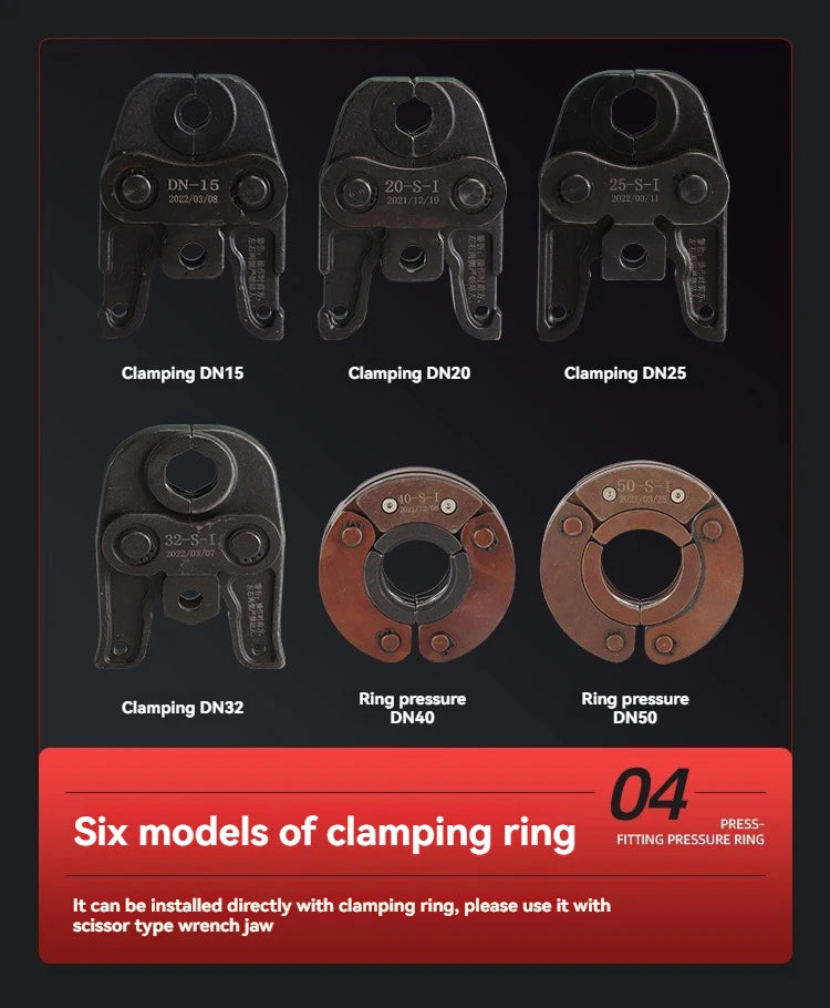 SZ-1532/1550 60KN Pinza per crimpare tubi elettrici Strumento per crimpare tubi dell'acqua Anello Compressione Ricarica Morsetto portatile