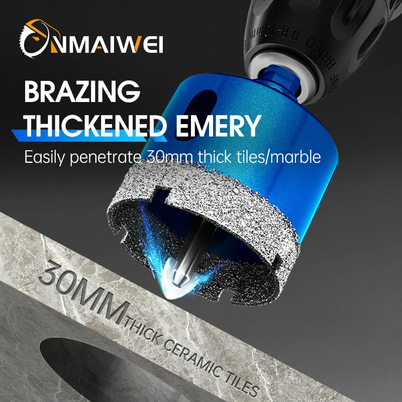 8 punte da trapano rivestite diamantate da 6-45 mm Set sega a tazza per piastrelle in ceramica con trapano di posizione per vetro, marmo, granito, pietra, porcellana