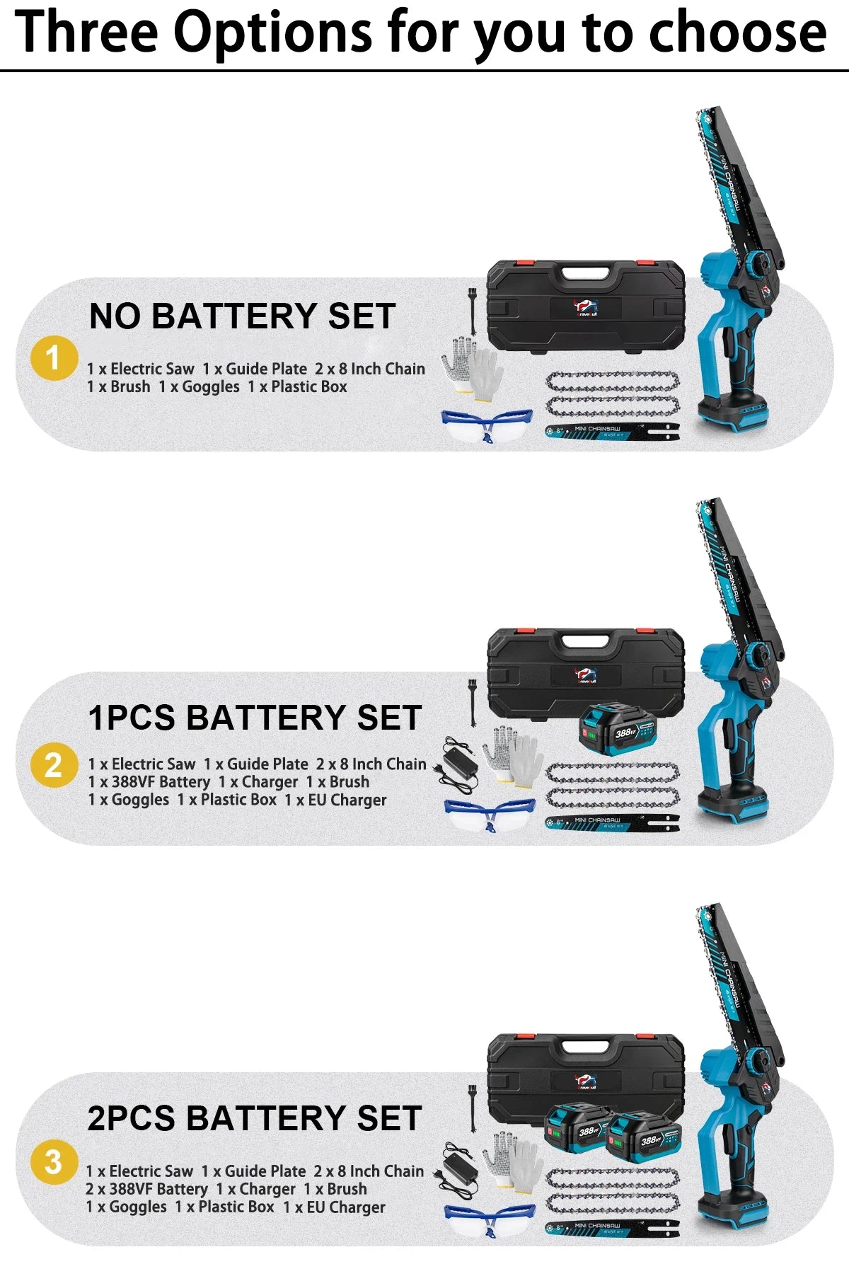 Recentemente Sega Elettrica Senza Spazzole Da 8 Pollici Con 2PCS Catene Cordless Lavorazione Del Legno Giardino Potatura Motosega Set Per Makita 18V Batteria Spille