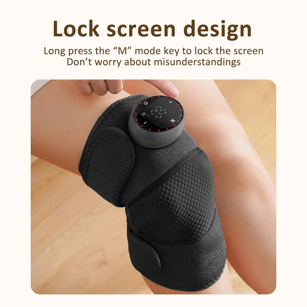 Massaggiatore elettrico per spalle Cintura per massaggio con vibrazione riscaldante Tutore per fisioterapia termica Sollievo dal dolore per artrite al ginocchio Ricaricabile