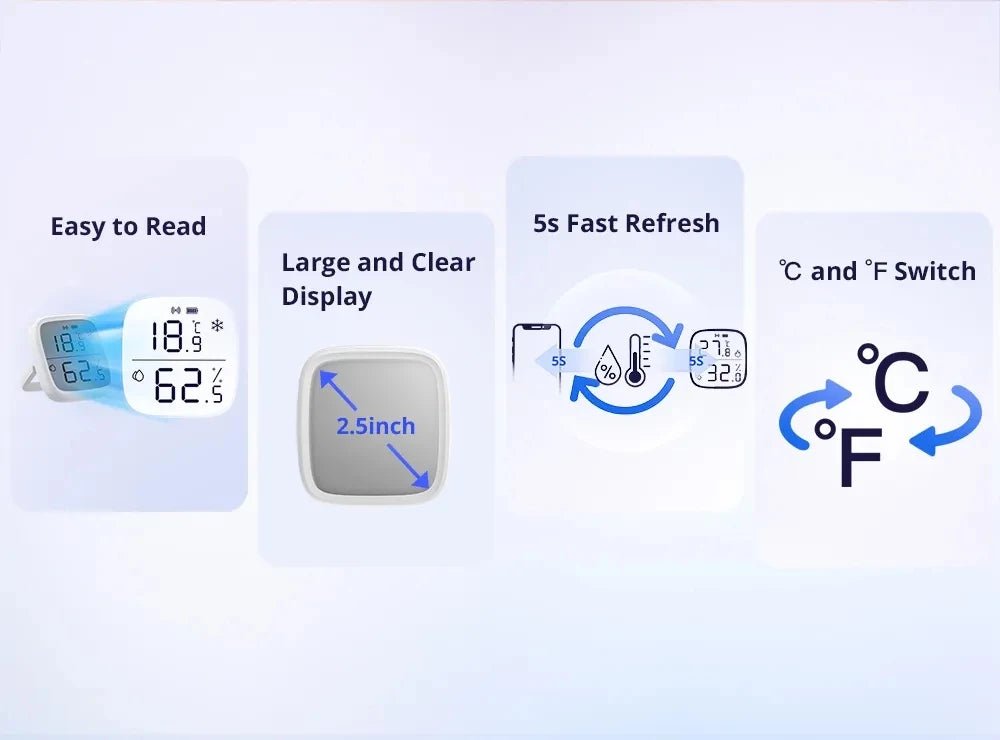SONOFF SNZB 02D Zigbee Sensore di Umidità di Temperatura SNZB-02D con Schermo LCD per EWeLink SONOFF ZigBee Bridge Alexa Alice