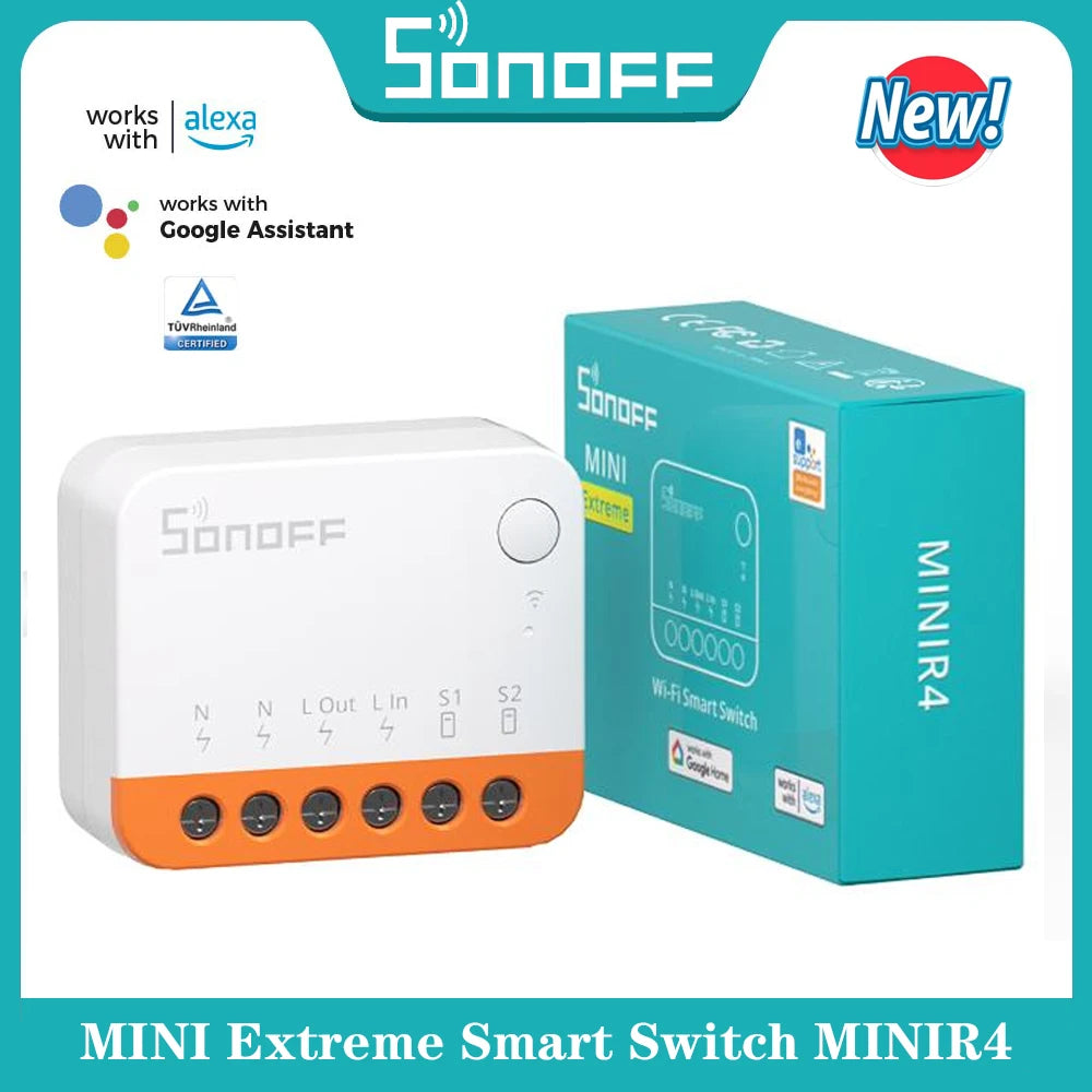 Sonoff Mini R4 Extreme Sonoff Minir4 Mini Sonoff R4 Wifi Smart Switch Interruttore relè Smart Home a 2 vie Modulo wireless tramite EWelink