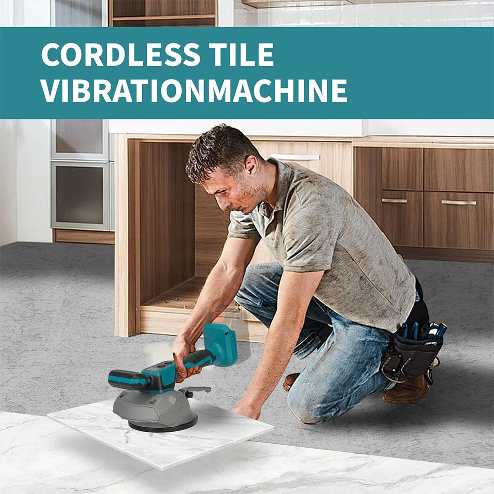 Hikity Piastrelle Livellatrice a Vibrazione Macchina per la Posa di Piastrelle a 8 Velocità Strumento Vibrante per Posa di Piastrelle per Pavimenti a Parete per Batteria Makita 18V