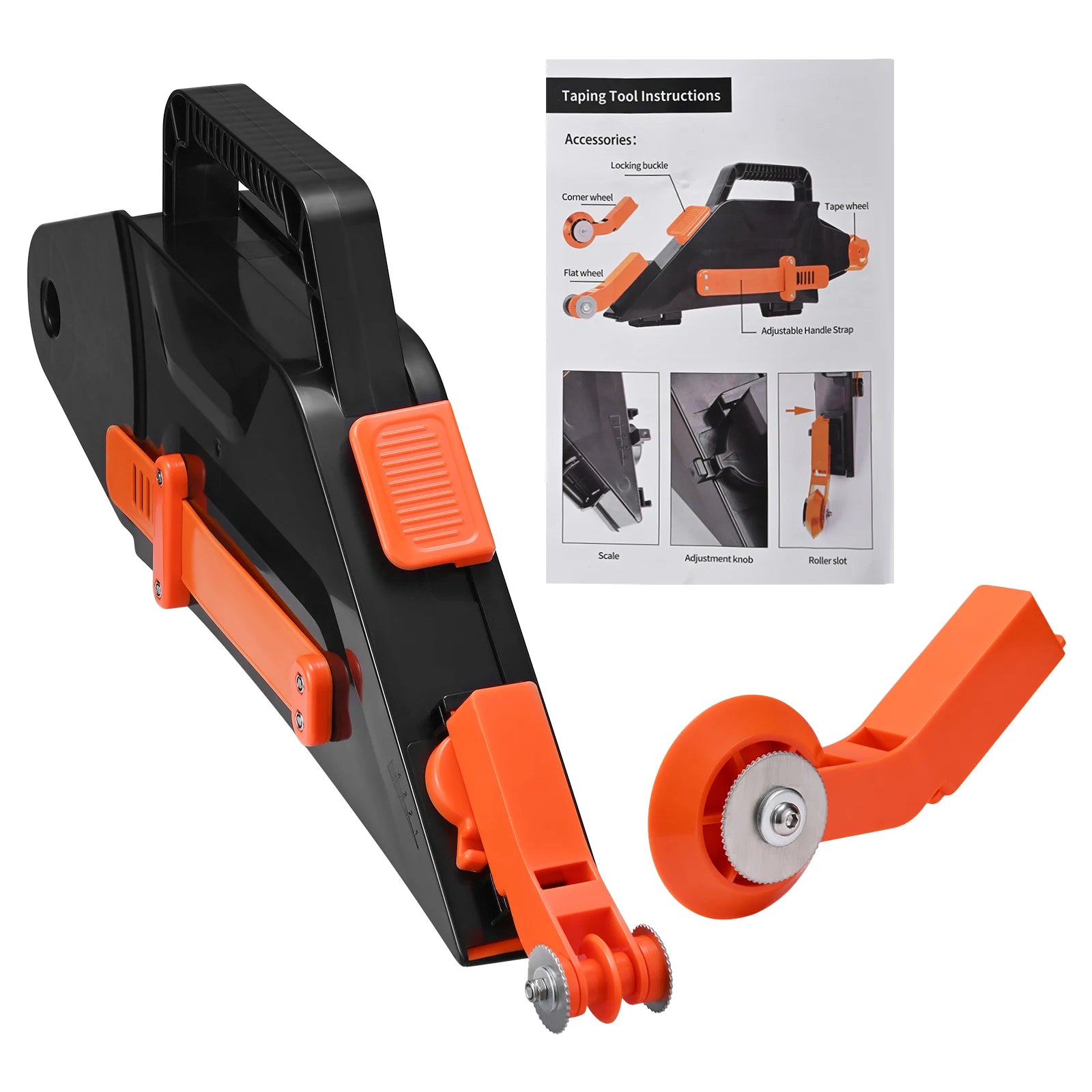 Strumento di giunzione per cartongesso Distributore di fango e kit di costruzione per riempimento giunti con rullo angolare interno reversibile Mano destra/sinistra