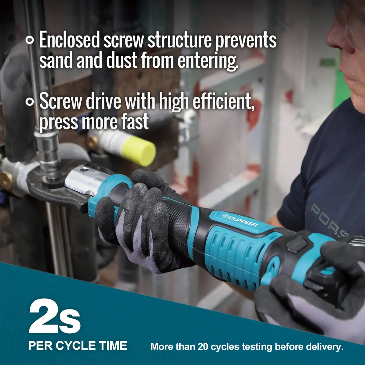 ZUPPER MP-1930 Pressa a batteria per sistema meccanico per crimpatura di tubi multistrato Pex in rame, incluso ind opzionale