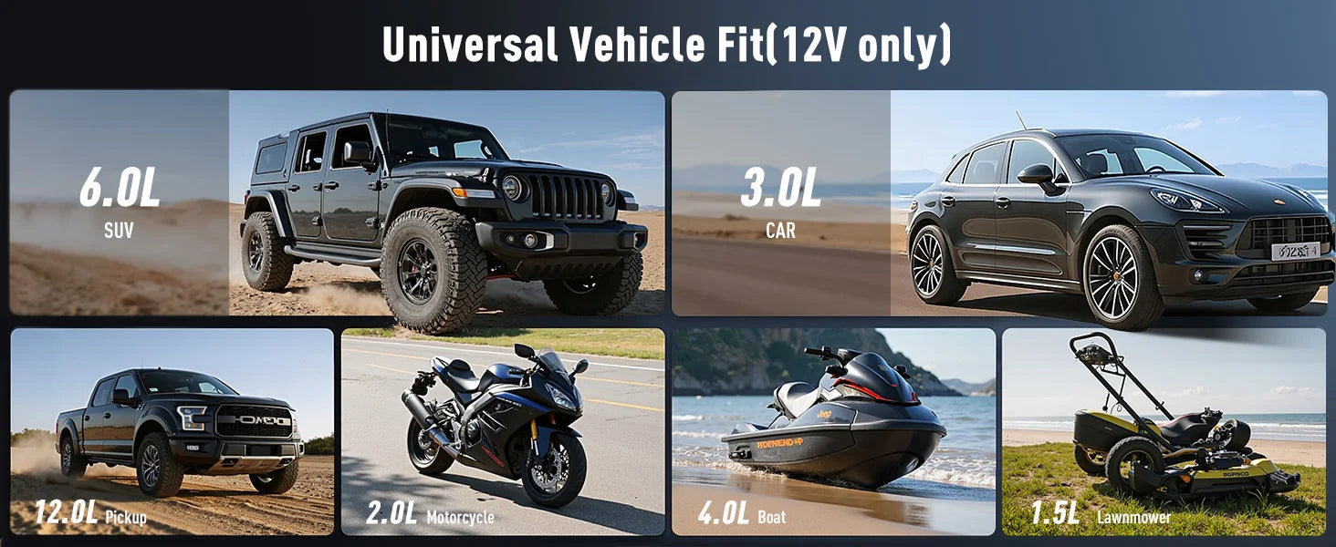 Avviatore di emergenza per auto UTRAI All-in-One 7000A con compressore d'aria, diagnosi OBD e booster di emergenza per batteria per auto Power Bank