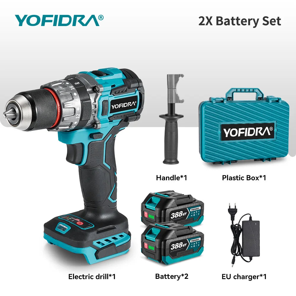 YOFIDRA 700N.M Brushless Trapano a percussione elettrico Cordless Cacciavite Piastre Terreno Lavorazione del legno Strumento elettrico per Makita Batteria Spille