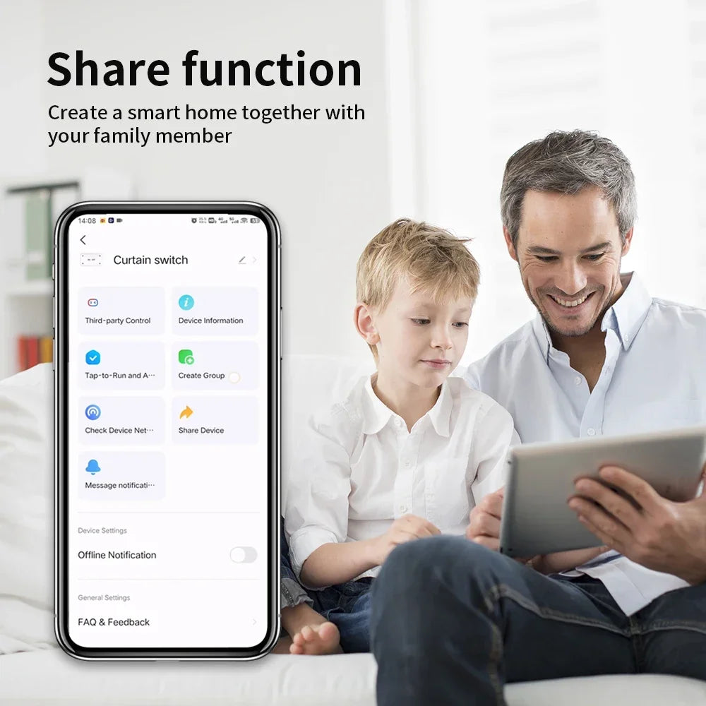 TNCE Tuya Modulo interruttore tenda wifi zigbee rf433mhz, interruttore motore otturatore tende a rullo, controllo intelligente vocale Alexa Google Home