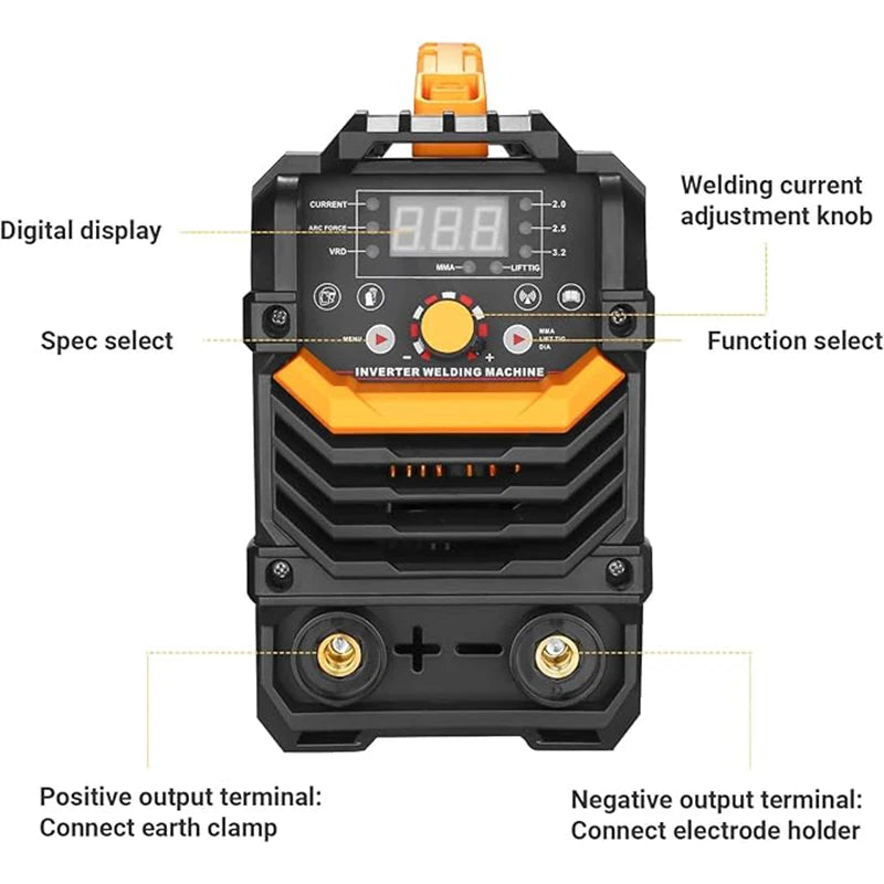 DEKO 220VMMA 160A Display digitale Stazione di saldatura LCD Stazione di saldatura IGBT con portaelettrodo Morsetto da lavoro Potenza di ingresso