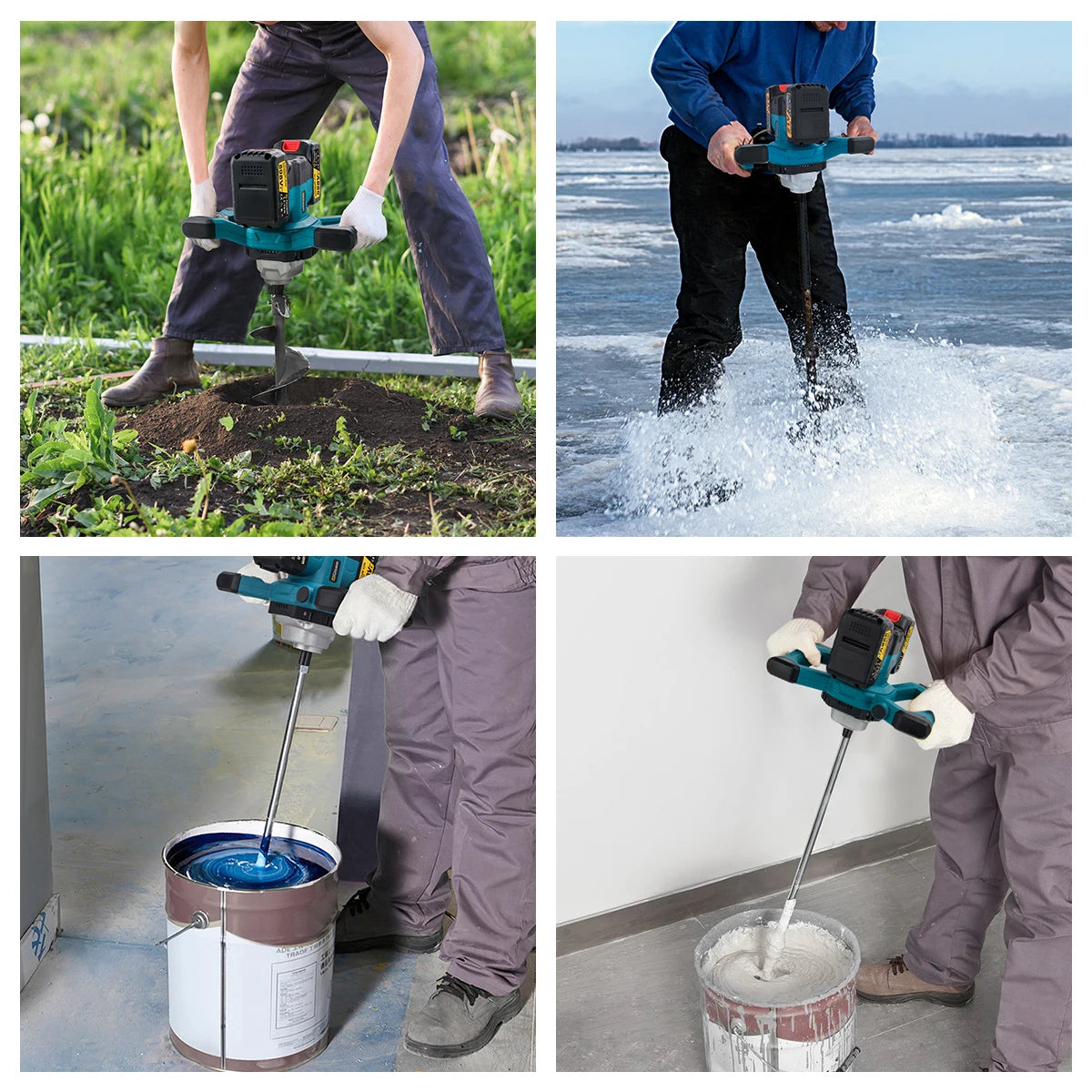 Gisha 6Gears Cordless Elettrico Betoniera Brushless Malta di Cemento Gesso Mixer Frullatore Miscelatore Vernice Per makita 18v batteria pin