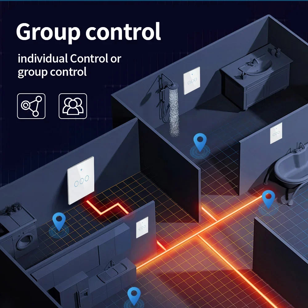 TNCE WIFI + Bluetooth Tuya Smart Switch 1/2/3/4 Gang Smart Life Home Light WiFi Touch Switch funziona con Google home Alexa